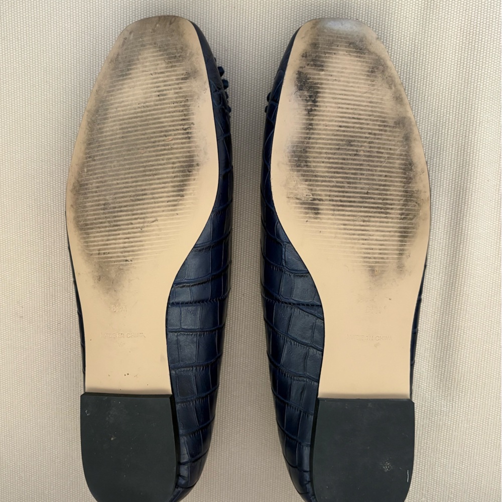 Talbots Blue Croc-Embossed Flats - Picture 4 of 6